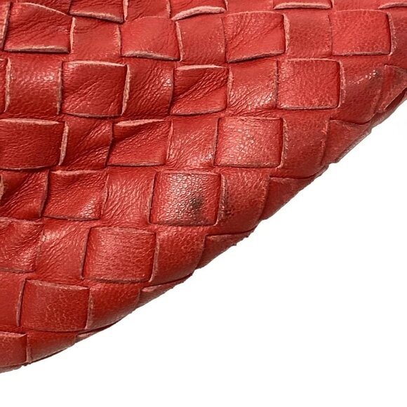 Auth BOTTEGA VENETA Intrecciato 225166 Red Leather Tote Bag - Picture 11 of 16